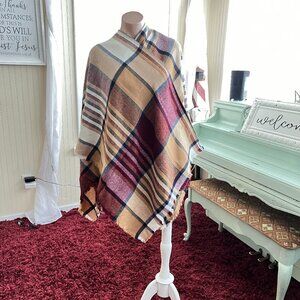 Anthropologie Do Everything In Love Striped Fringed Bohemian Open Cover- Up Wrap